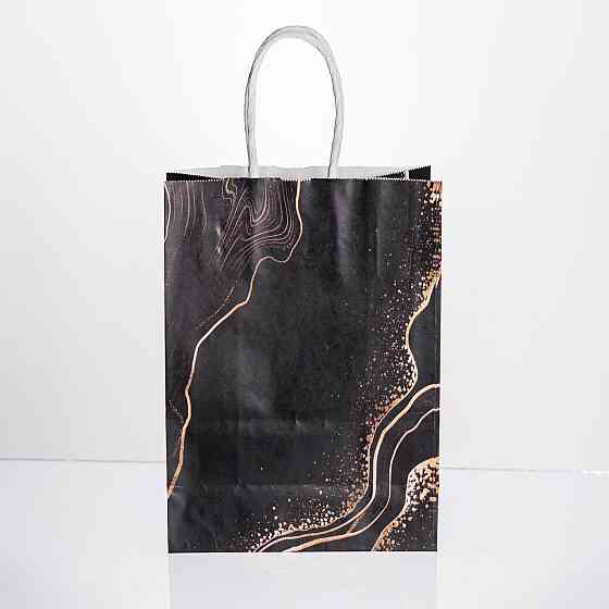 Набір подарункових пакетів з паперу 12 (шт.) картонні гарні пакети для подарунків 15×8×21 (см) Чорний HP-10359-22B Київ