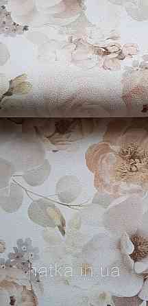 Шпалери вінілові на флізеліні гарячого тиснення Sintra Atmosphere квіти троянди коричневі беж жовті білі 512210 Київ