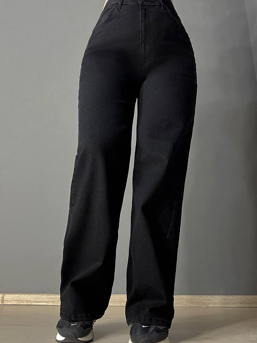 Джинси жіночі Its Basic 2507-1 палаццо стрейчеві з виточками чорні, чорний, 44, 44, 86 см, 116 см Київ - фото 16