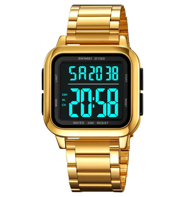 Часы мужские электронные наручные Skmei 2133 Золотистый Винница - изображение 2