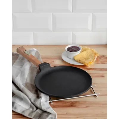 Сковорода Brizoll Optima чавунна з ручкою для млинців 240х15 мм (O2415-P) Винница