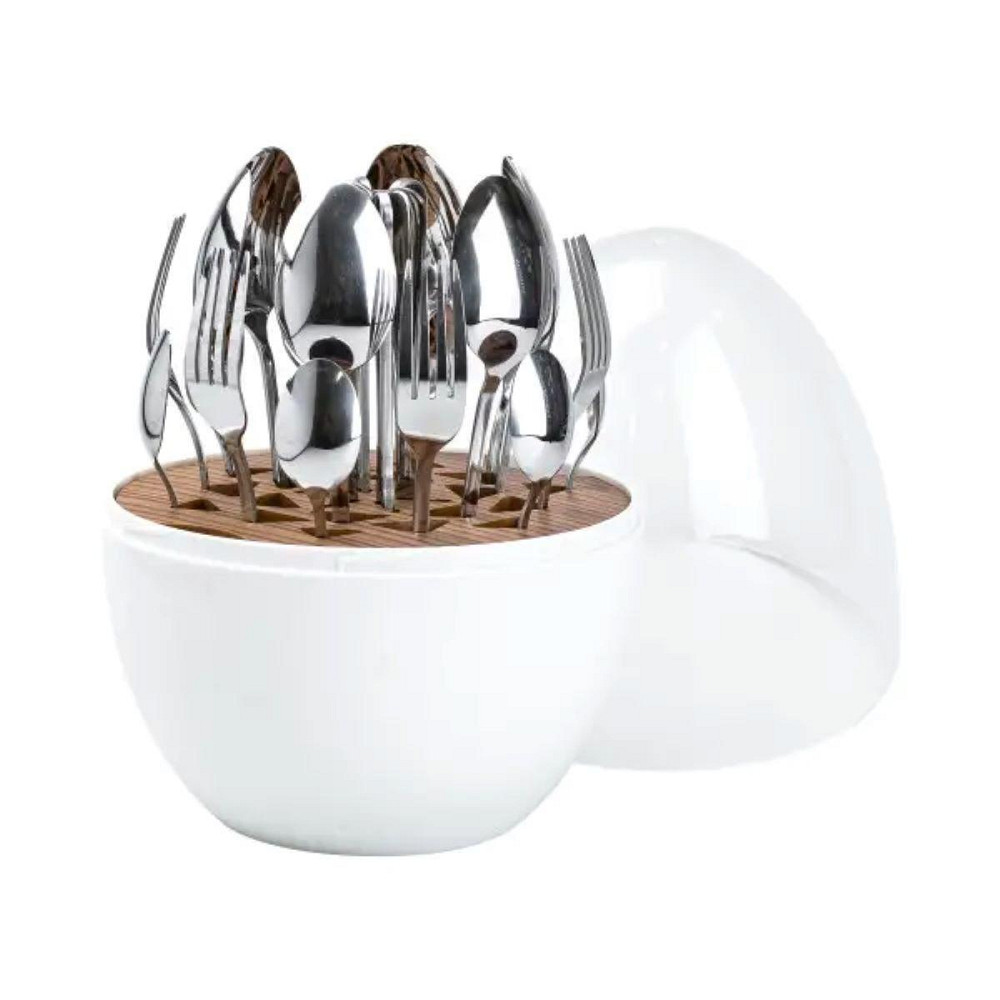 Столовые приборы на 6 персон с подставкой Яйцо Белый Киев - изображение 3