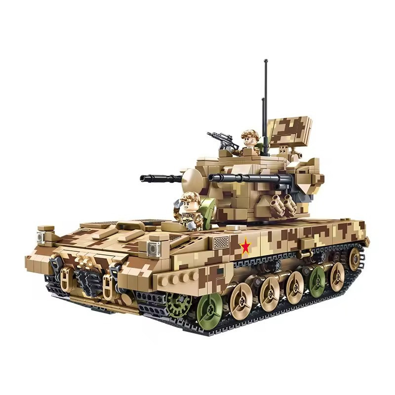Конструктор детский игровой.Зенитная установка танк военный  1270 детали, хаки Каменец-Подольский - изображение 1