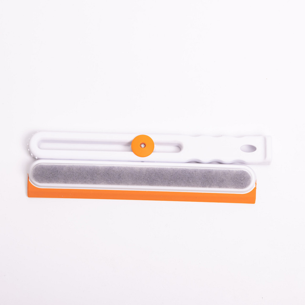 Скребок для миття скла складний з абразивною губкою та гумовим лезом для вікон дзеркал душу Помаранчевий HP-35015-27O Коломыя - изображение 3