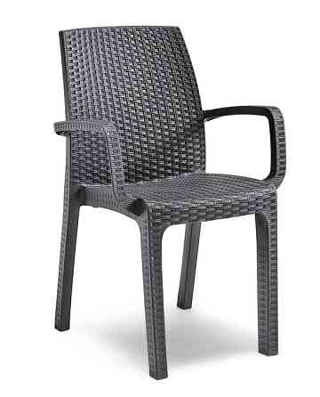 Стілець садовий пластиковий BICA Verona armchair, графіт Київ