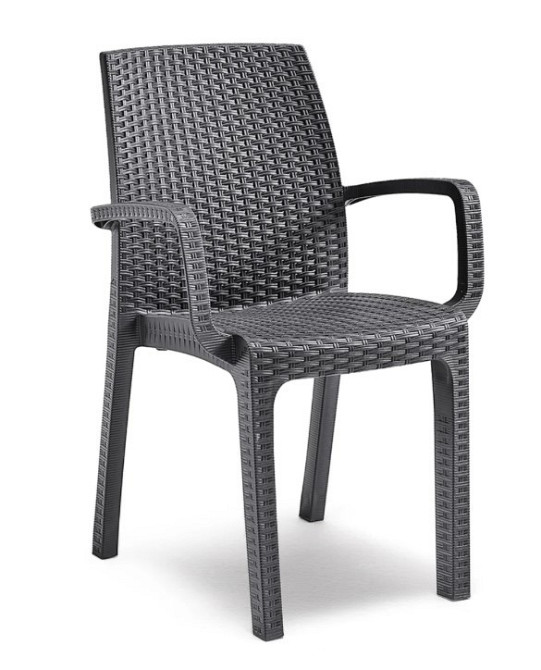 Стілець садовий пластиковий BICA Verona armchair, графіт Київ - фото 1