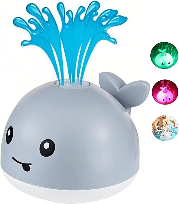 Іграшка для ванни Кит 107A світло LED фонтан бризкалка для купання дитяча водна іграшка фонтанчик Київ - фото 1