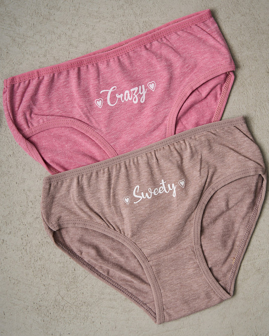 Дитячі трусики на дівчинку, однотонні — з написами (5 шт.) Nicoletta 140487 Київ - фото 4