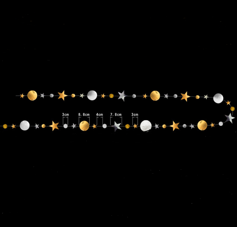 Гірлянда зірочки та кружки на нитці 4 м золотисто-сріблястий Київ - фото 4