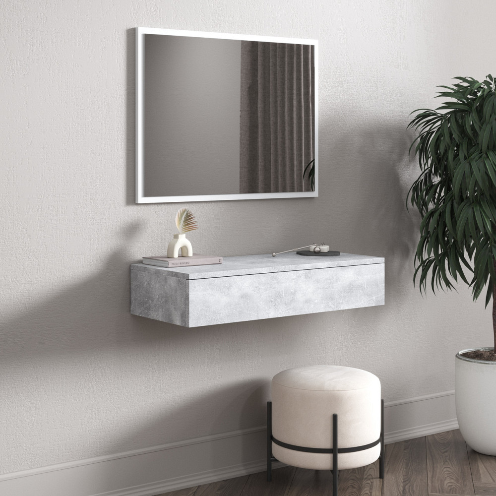 Туалетний столик VAYS, навісний, з висувною шухлядою М-44 Бетон Львів - фото 1