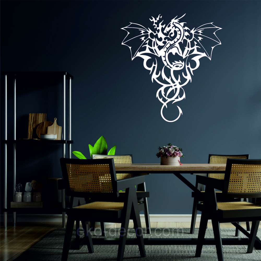 Декоративное настенное Панно «Дракон» Декор на стену 70*66 см, Белый Киев - изображение 2