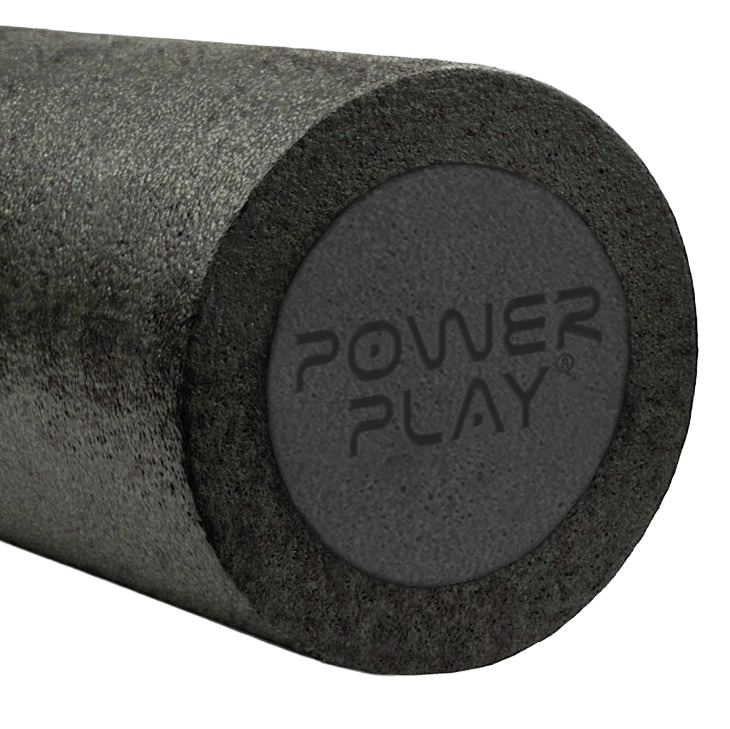 Масажний ролик (роллер) гладкий PowerPlay 4021 Fitness Roller Чорний (45x15см.) Каменское - изображение 4