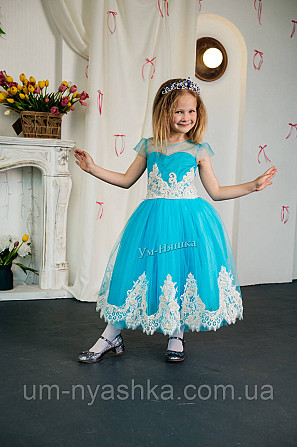 Длинное нарядное платье 3Д-кружево на 6-8 лет Кривой Рог - изображение 3