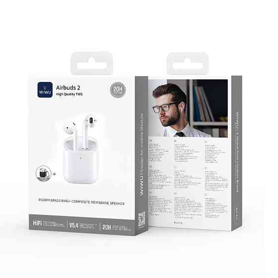 Беспроводные наушники TWS WIWU Airbuds 2, ENC, White Одесса