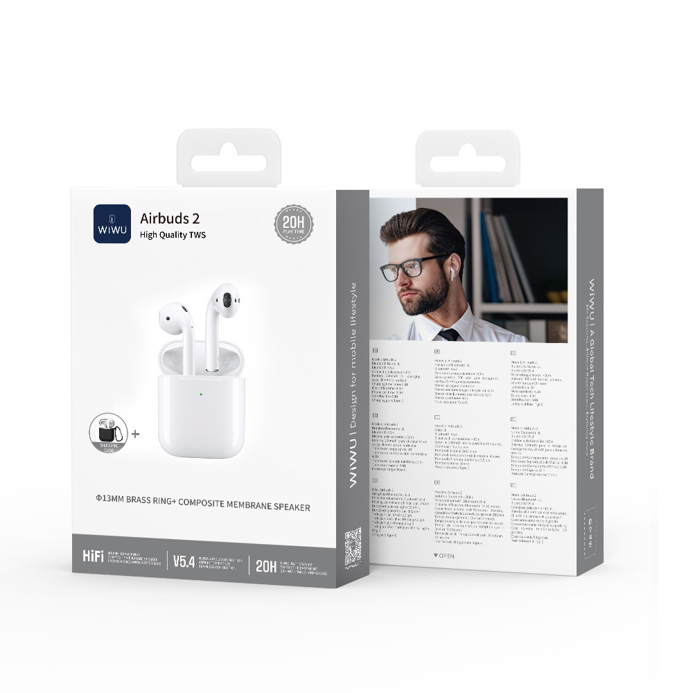 Беспроводные наушники TWS WIWU Airbuds 2, ENC, White Одесса - изображение 2