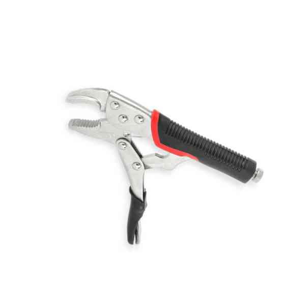 Затискач із напівкруглими губками (кліщі затискні) 180 мм обгум. ручка Мукачево