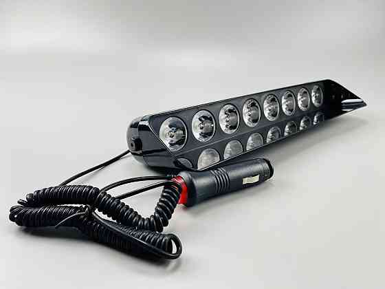 Майка проблискова (стробоскоп) 9-80 V 8 led діодів синя + червона спалах під скло та кабель Мукачево