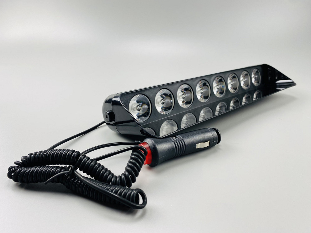 Майка проблискова (стробоскоп) 9-80 V 8 led діодів синя + червона спалах під скло та кабель Мукачево - фото 3
