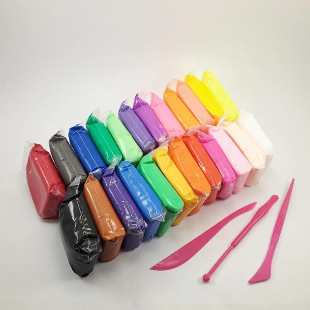 Воздушный пластилин поделки 24 шт, Легкий воздушный пластилин Детский наборы для лепки CY-93 Киев - изображение 2