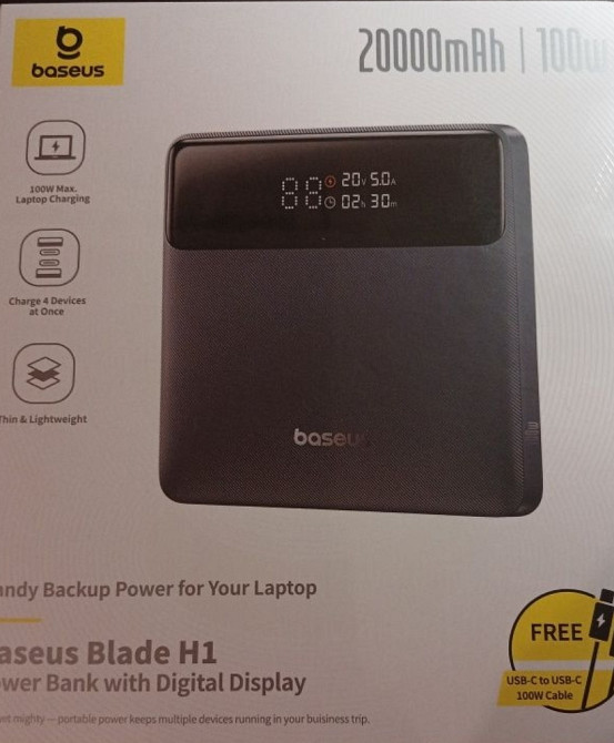 Павербанк Baseus 100W 20000mAh с дисплеем Киев - изображение 2