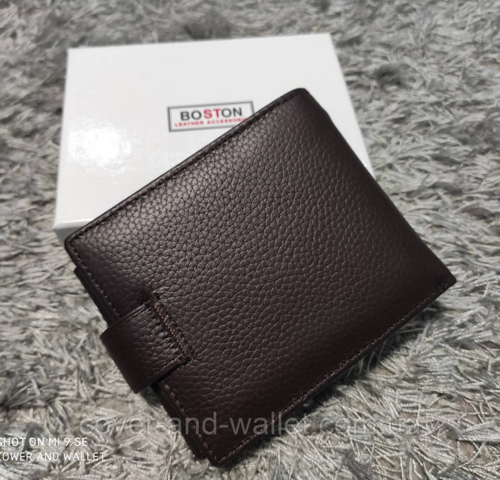 Кожаный мужской кошелек коричневого цвета с блоком для документов Boston 102 Киев - изображение 8