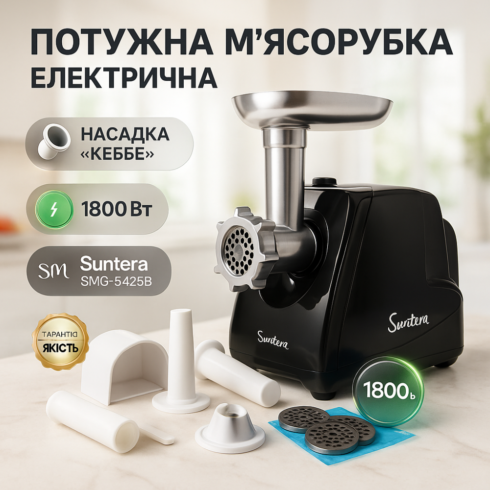 Электрическая мясорубка 2в1 Suntera SMG-5425B 1800Вт, Мясорубки для кафе, Электромясорубка с реверсом HO-94 Львов - изображение 17