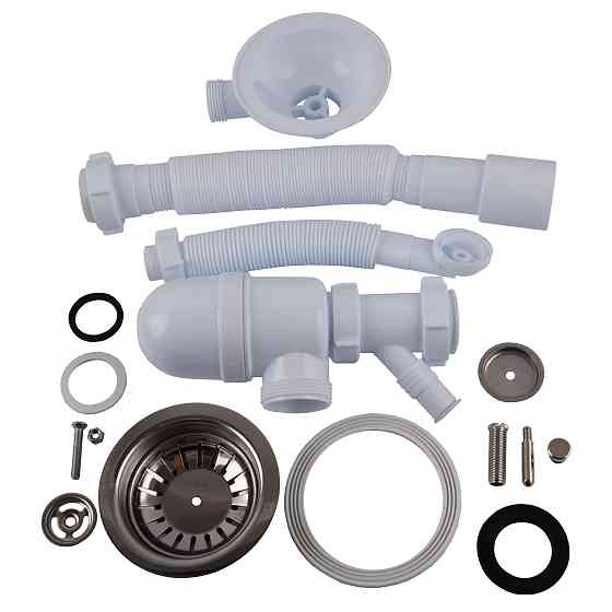 Сифон OPTIMUM 31/2″*40 для мийки з відведенням для прал маш, з круглим гнучким переливом та гнучкою трубою 40х40/50 OPTI 27243 Тернополь