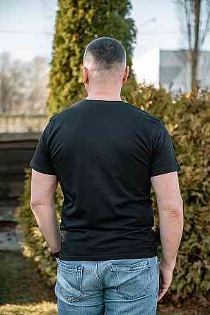 Футболка з вишивкою "Герб", чорна, 95% бавовна, для дітей і дорослих топ Крохатушка одяг Київ