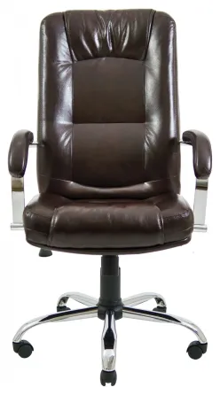 Офісне Крісло Керівника Richman Alberto Titan Dark Brown Хром М1 Tilt Коричневий Київ