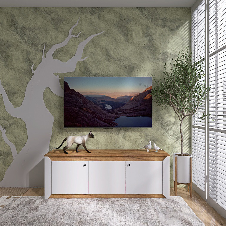 Тумба под телевизор Эверест Нордик ТВ-1500 Белый + Дуб крафт золотой (DTM-5541) Днепр - изображение 1