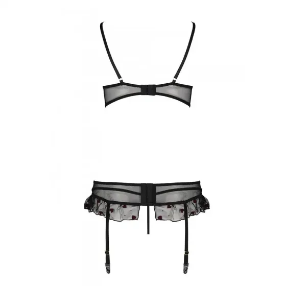 Сексуальний комплект з поясом для панчіх Passion LOVELIA SET XXL/XXXL, black Львів