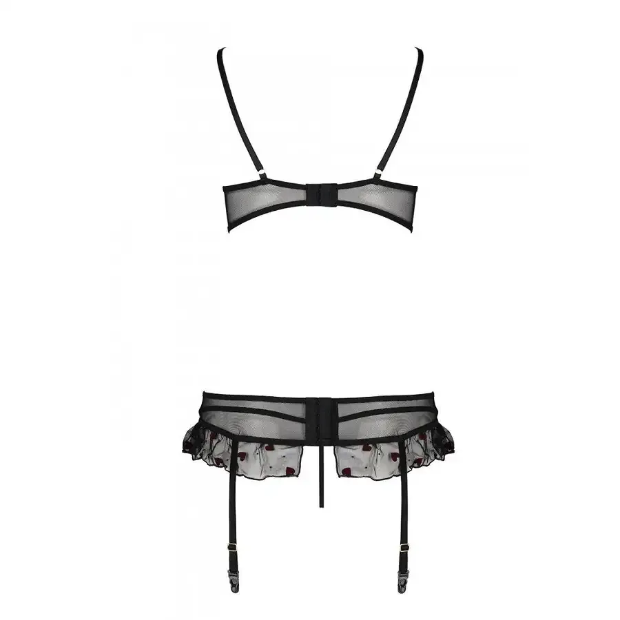 Сексуальний комплект з поясом для панчіх Passion LOVELIA SET XXL/XXXL, black Львів - фото 6