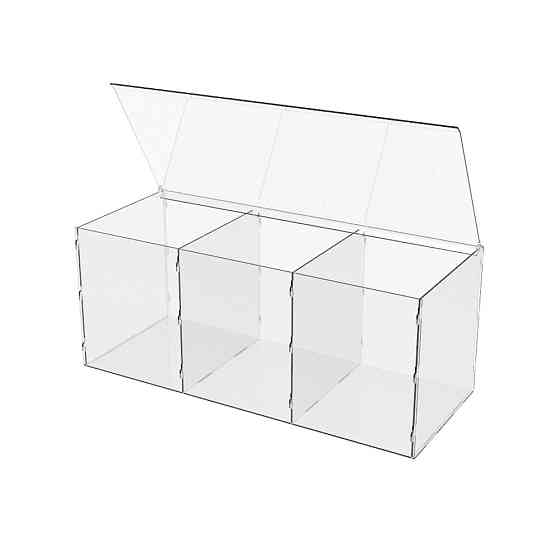 Коробка акрилова EKOSTAR 3 комірки 440х180х180 з кришкою Київ