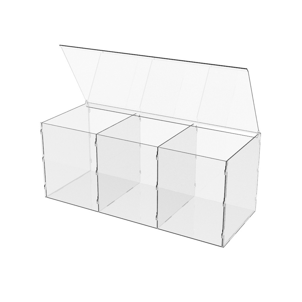 Коробка акрилова EKOSTAR 3 комірки 440х180х180 з кришкою Київ - фото 4