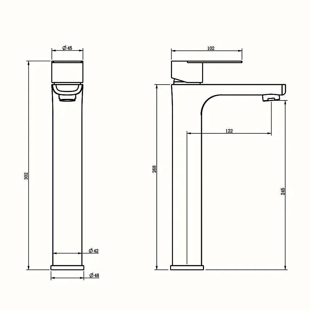 Змішувач для умивальника WEZER ROK11-05 високий,сатин Київ - фото 8