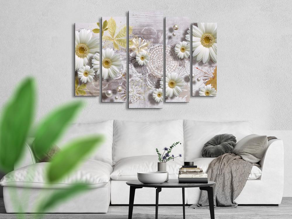 Модульна картина у вітальню / спальню Абстракція Ромашки Art-373_5 ( 80х118см ) Київ - фото 3