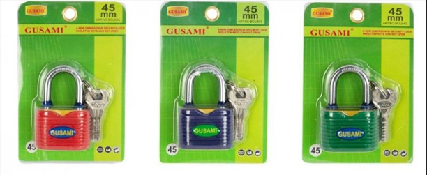 Замок навесной GUSAMI 45мм с 4 ключами, прочный корпус Киев - изображение 5