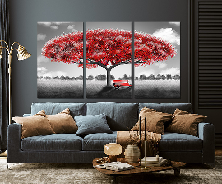 Модульна картина у вітальню/ спальню   Червоне дерево     ART-268_3A 70х130 см Київ - фото 3