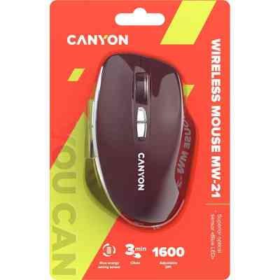 Мишка Canyon MW-21 Wireless Blue LED Burgundy (CNS-CMSW21BR) Вінниця