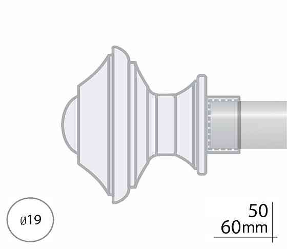 Закінчення для карнизу Orvit БОРДЖЕЗА 19 мм ЧОРНИЙ ОКСАМИТ Львів