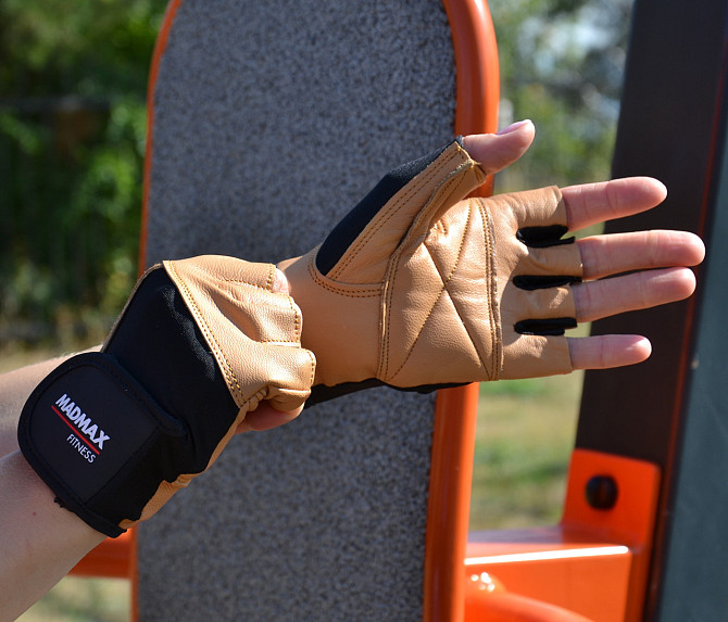 Перчатки для фітнесу MadMax MFG-444 Fitness Brown S Кам'янське - фото 8