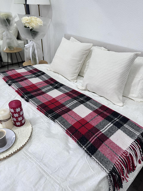 Vladi Плед Vladi 170x210 см вовняний 70% червоно-чорний Нова Зеландія 02/NOAH Коломия - фото 1