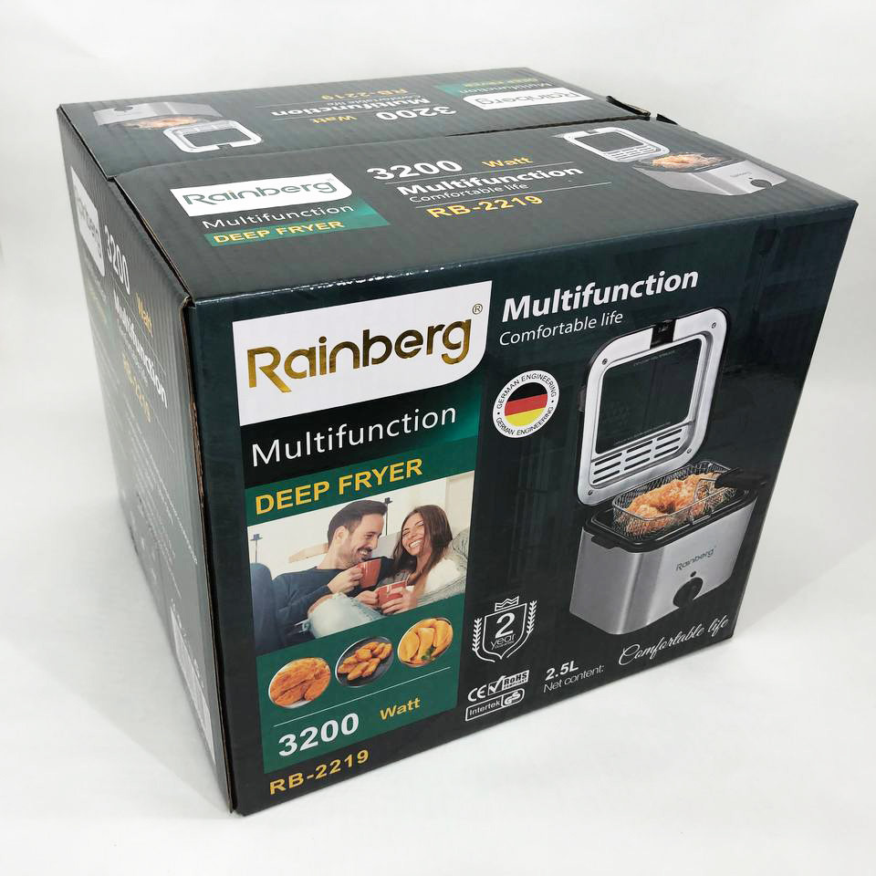 Фритюрница для дома Rainberg RB-2219 с терморегулятором и съемной чашей электрофритюрница мини фритюрница ZV-48 Львов - изображение 9