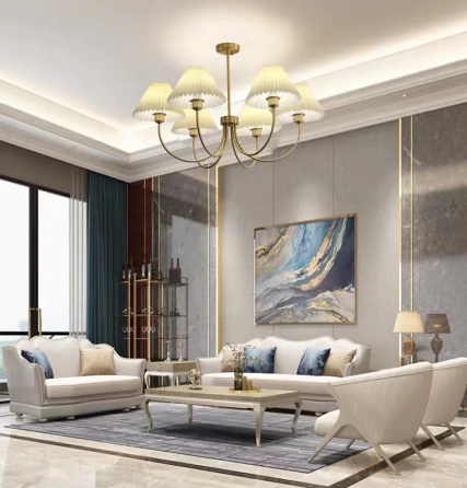 Світлодіодна люстра Дзвін cx911 (Золота) на 6 плафонів Вінниця