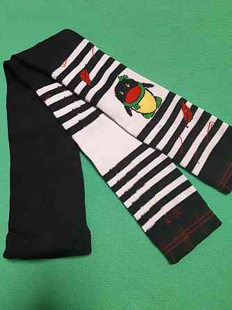 Теплые лосины детские в полоску - длина от низа попы к пятке 45см, 82%хлопок, 15%спандекс, 3%эластан Київ