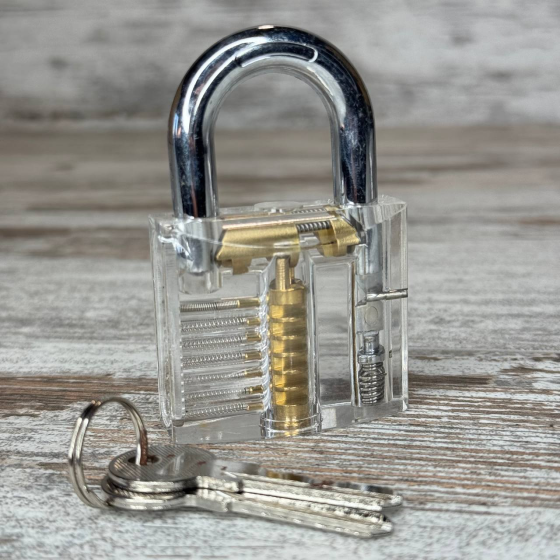 Прозорий замок для практики, тренувальний набір слюсаря з прозорим корпусом Київ