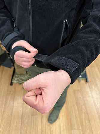 Чоловіча флісова кофта Safari Tactical на блискавці із Softshell вставками (Чорний) M Вінниця