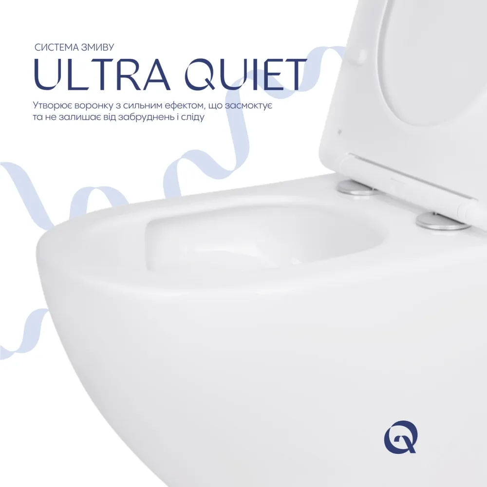 Унітаз підвісний Qtap Jay безобідковий Ultra Quiet із сидінням Soft-close QT07335177W Київ - фото 14
