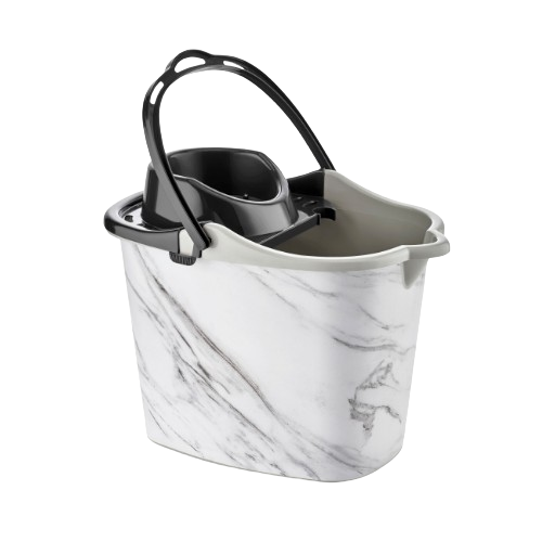 Відро для прибирання 14л з віджимом з малюнком білий мармур Decor ELIF Житомир - фото 1
