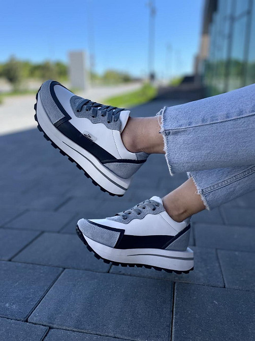 Olli Кросівки жіночі OLLI T-2-Атиа білий/сірий (весна-осінь, шкіра натуральна) (5042) Коломыя - изображение 1